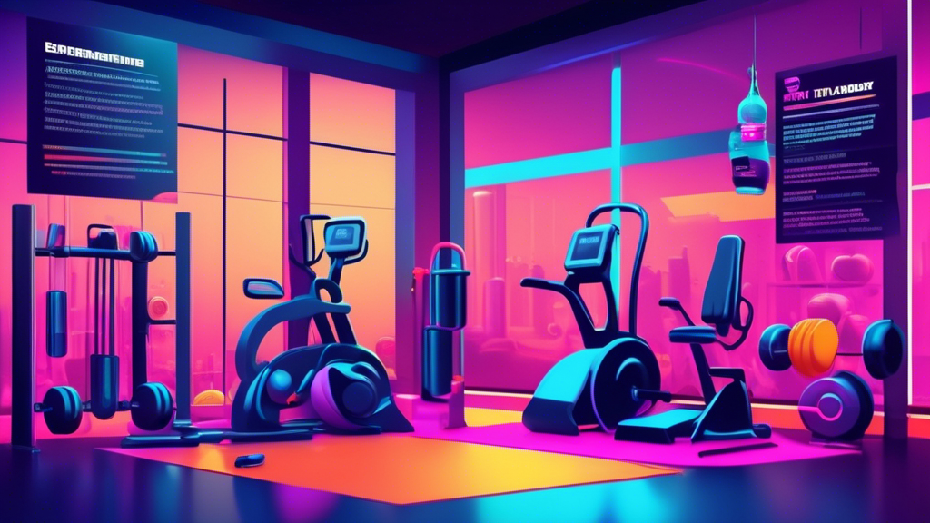 Create an image of a futuristic gym filled with various workout equipment and supplements, with a large banner in the background showcasing the benefits of L-Citrulline in pre-workout supplements. The image should emphasize a modern, high-tech gym setting with a focus on health and fitness supplementation.